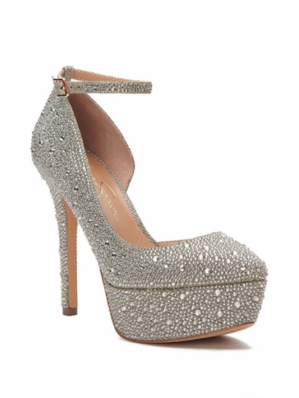 Jessica Simpson Gold Metallic Ormanda Platform High Heel Pumps Size 10